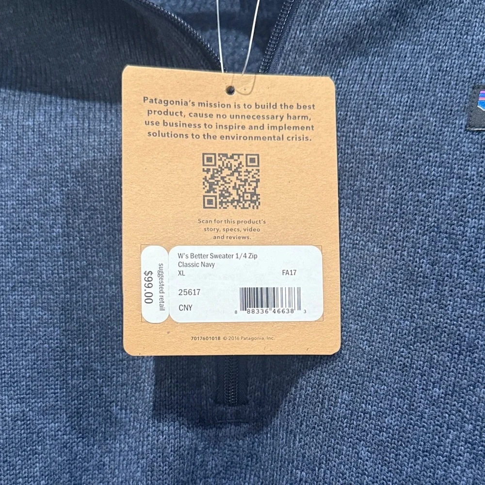 Patagonia Dark Blue Quarter-Zip Fleece - Picture 3 of 3